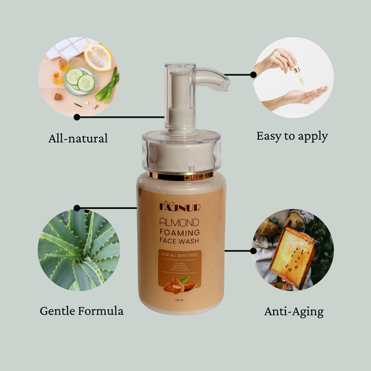 FAJNUR Almond Foaming Face Wash – 125ml | Deep Cleansing  Hydrating Foam - Fajnur Skin Care