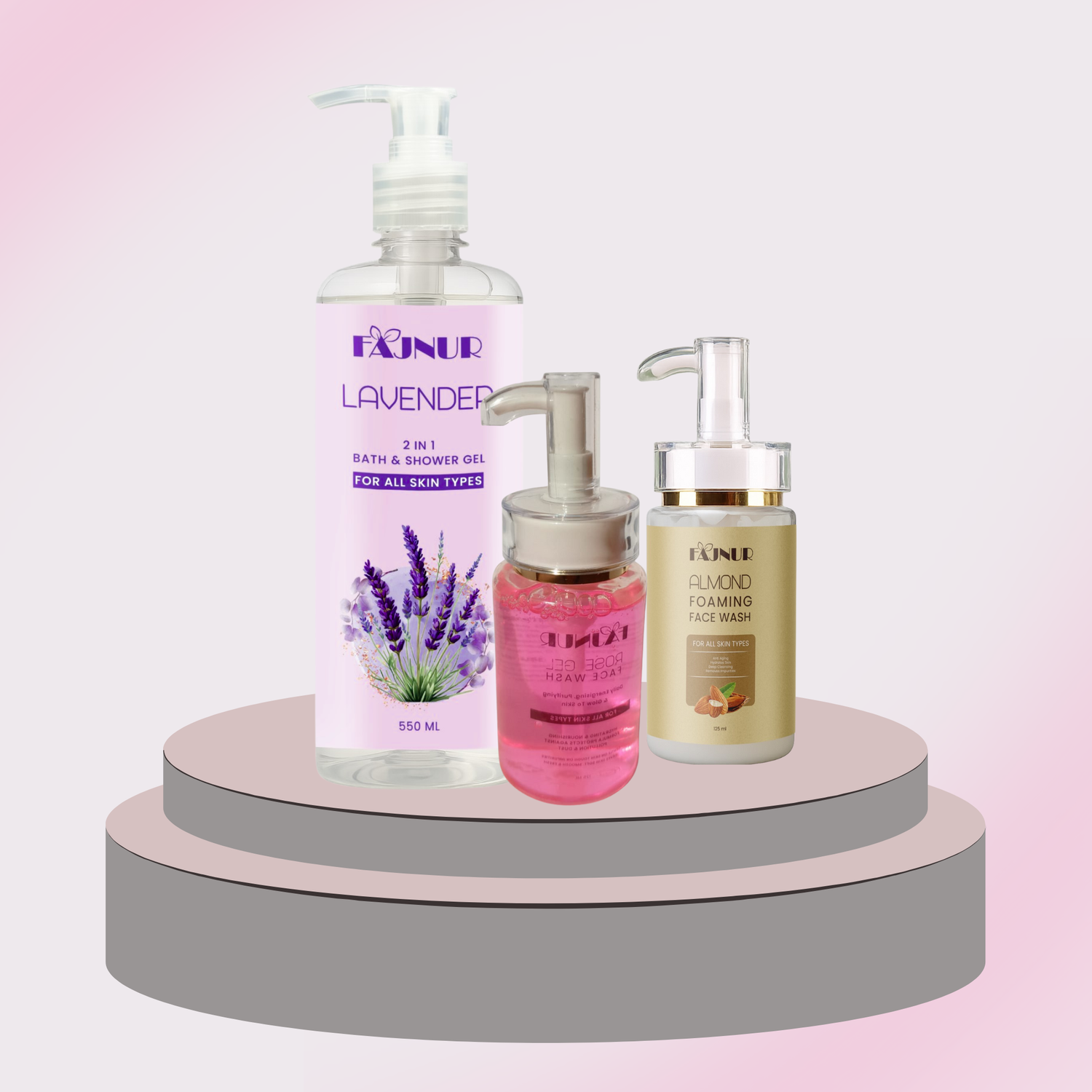 Bundle-4(Shower Gel +Rose Gell 125ml+ Almond  ) - Fajnur Skin Care