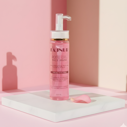 Fajnur Rose Gel Face Wash – Hydrating  Brightening Daily Cleanser (225ml) - Fajnur Skin Care